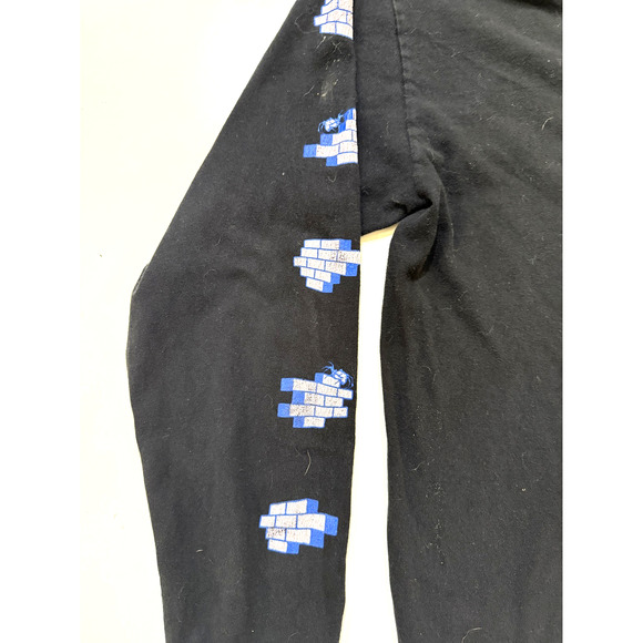 Vans Mens Long Sleeve Shirt Medium Black Off The Wall Since 1966 Back Sleeve Hit - Picture 2 of 8